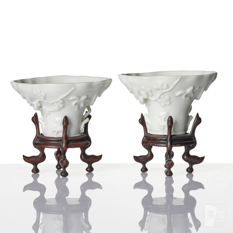 Two blanc de chine rhinoceros libation cups, - 图4